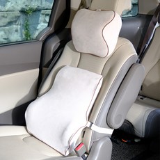 HL萬都 Foam Rest 記憶棉汽車頸枕 + 腰枕, 1套, 暖灰色