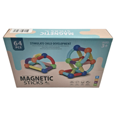磁力積木玩具，64個，刺激兒童發展，3歲以上, 1盒
