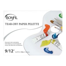 BONFIL 無孔紙調色盤 23x30cm 適用於壓克力、水彩、廣告顏料, 無間格, 40張