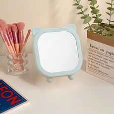 貓耳造型立式桌鏡, 綠色
