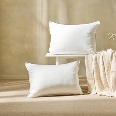 Hugard 蓬鬆柔軟純棉枕頭, 4個, 白色