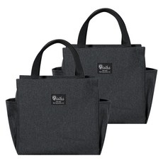 BangJiaShi 幫家適 日式拉鍊保溫包, 黑色, 2個