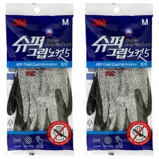 쓰리엠 NBR 폼 코팅 슈퍼그립 노컷5 장갑, GRAY, 2세트
