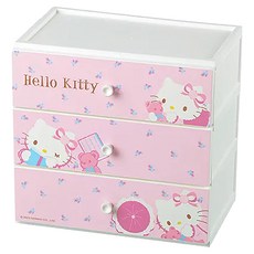 KEYWAY 聯府 Kitty桌上型三層收納盒 UKT-00233, 粉紅小熊, 3層