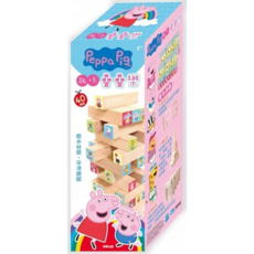Peppa Pig粉紅豬小妹趣味疊疊樂 培養專注力與耐心 親子互動桌遊, 1個, 粉紅
