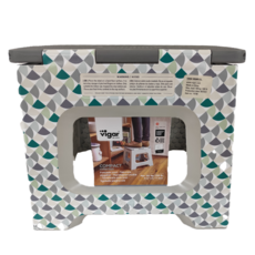 Vigar 便攜折疊椅凳 27cm 最高承重150公斤, 灰頂幾何綠, 1個