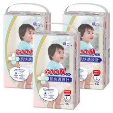 GOO.N 大王 日本製 肌快適系列 嬰兒紙尿褲 9~14kg, L, 132片