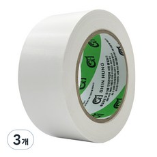 신흥테이프 국산 대용량 라바 청면테이프 48mm X 25M 흰색, 3개