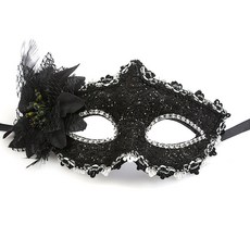 萬聖節派對活動面具均碼, 1個, 黑色
