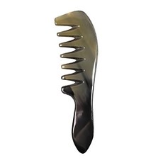 美得像專櫃 高級黑犀牛角七齒按摩梳 天然黑犀牛角, 黑犛牛角梳子, 1支