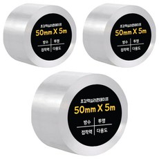 다다 초강력 실리콘테이프 단면 50mm x 5m, 투명, 3개