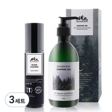 Manhurst 刮鬍凝膠 300g 1入 + 刀片清潔劑 100ml 1入, 3套, 400ml