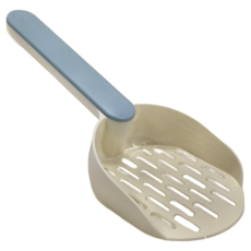 捷華 貓砂鏟套裝 單人 ABS材質, 鏟長 25.5cm + 底座 10.5 x 4.5 x 7.5cm, 白色 + 藍色, 1支