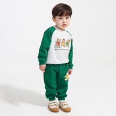 BERRYMAY 兒童並排熊熊拉格蘭袖上下衣套裝