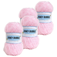 Knitt Honey Bubble系列 菜瓜布線, 13 淺粉色 220公尺 90克 2入, 4捲
