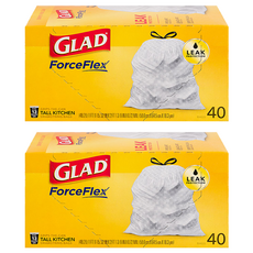 GLAD 佳能 Forceflex 垃圾袋 40p, 49.2L, 2個