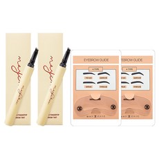 메이시크 롱픽스 핑거팁 눈썹 타투 아이브로우 틴트 1.2g, 다크브라운, 2개