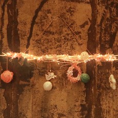 Bluehen 聖誕毛球掛旗, 粉紅色, 1個