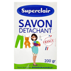 Superclair 衣物去漬皂 法國原裝進口 添加小蘇打 有效去汙, 200g, 1個