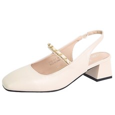 라블 체인 스트랩 미들 펌프스 구두 5cm 513-A1