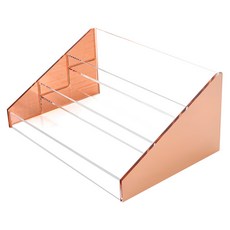 moosy life 目喜生活 三層展示收納架, 玫瑰金色, 1個