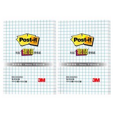 3M Post-it 利貼 狠黏方格便條紙 660-SSGRID, 白色, 90張, 2本