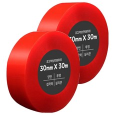 다다 초강력 양면테이프 30mm x 30m, 투명, 2개
