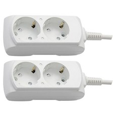 Gs&tap 接地型 16A 2孔延長線 2號 + 安全蓋隨機出貨 2入組, 單一顏色, 1.5m, 2套