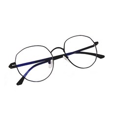 幾何圓弧修飾多邊設計金屬框 濾藍光眼鏡 UV400