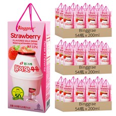 Binggrae 草莓牛奶禮盒, 162瓶, 200ml