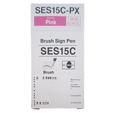 Pentel 飛龍文具 柔繪筆 SES15C-PX, Brush Sign Pen, 粉紅色, 1盒, 1色