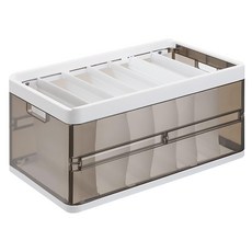 衣物收納箱, 灰色 + 白色, 1個