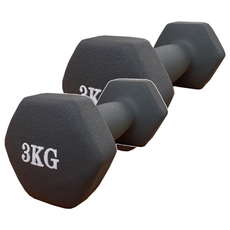 防滑塑身啞鈴 單支, 3kg, 2個