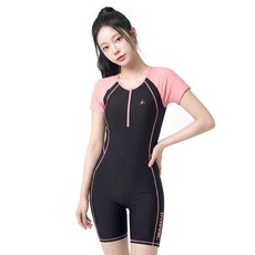 KOOGI ADVENTURE 女童拼色拉鍊短袖連身泳衣 KJ-M544