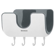 ecoco 意可可 壁掛式鍋蓋架 瀝水 易清潔 免釘安裝 強悍承重 帶四掛鉤, 灰色, 1個