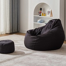 편안한 빈백 소파 70 x 80 cm, 블랙