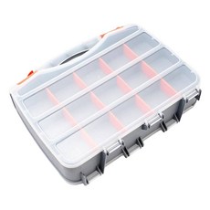 TRENY 真好雙面收納盒 小, 透明 + 灰色 + 橘色, 1個