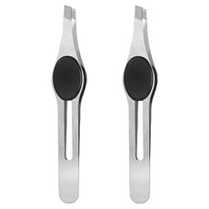 엘로브 잔털 정리용 미용 핀셋 족집게, 2개, 실버