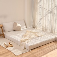 리브맘 허리엔 3단 접이식 탄탄 매트리스 토퍼, 아이보리, 8cm