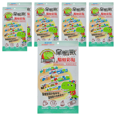 ECHain TeCH 呆腦獸 DINOSAURS 驅蚊彩貼 48片 植物萃取 長效防護, 55g, 6包
