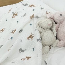 Spazio L Baby 雙層紗布毯, 小鹿斑比