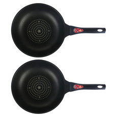 QUEEN SENSE IH感應爐適用鑽石塗層深炒鍋, 28cm, 2個