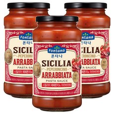 폰타나 시칠리아 페페론치노 아라비아따 파스타 토마토소스, 600g, 3개
