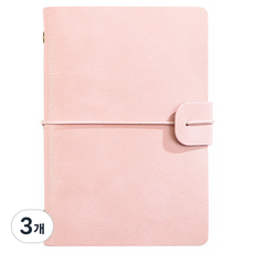 모던앳 A7 6공 가죽 다이어리, 베이비핑크, 3개