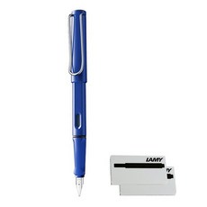 德國 LAMY Safari 超值組合 鋼筆 + 2入墨水管, 藍色, F
