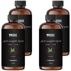 野田社 天然精油防蚊液 有效驅蚊 安心保護, 1L, 4瓶