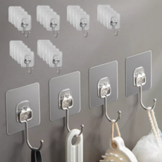 Begin to all 免鑽孔黏貼式掛鉤, 透明, 30個