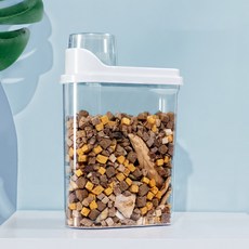 PASTEL PET 水晶密封寵物飼料儲存桶, 白色, 2.5L