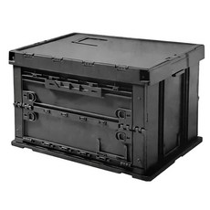 SHIMOYAMA 工業風耐重摺疊置物收納箱 75L, 軍綠灰, 1個