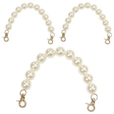 高級珍珠手腕帶 25cm, 3個, 金色 (掛鉤) + 象牙白 (珍珠)